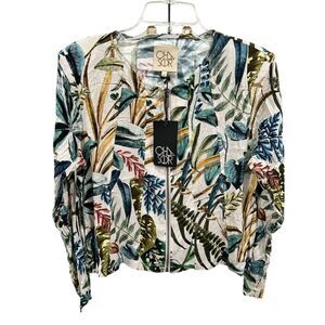 Chaser Women's Floral Bomber Jacket Size S Multicolor Casual Zip-Up